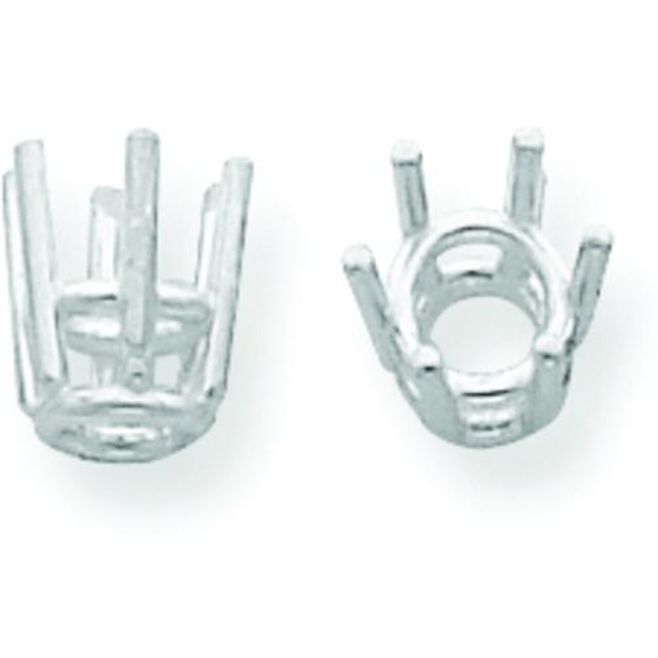 14K White Gold 6 Prong Round Wire Basket Setting (2.40 To 10.40Mm)